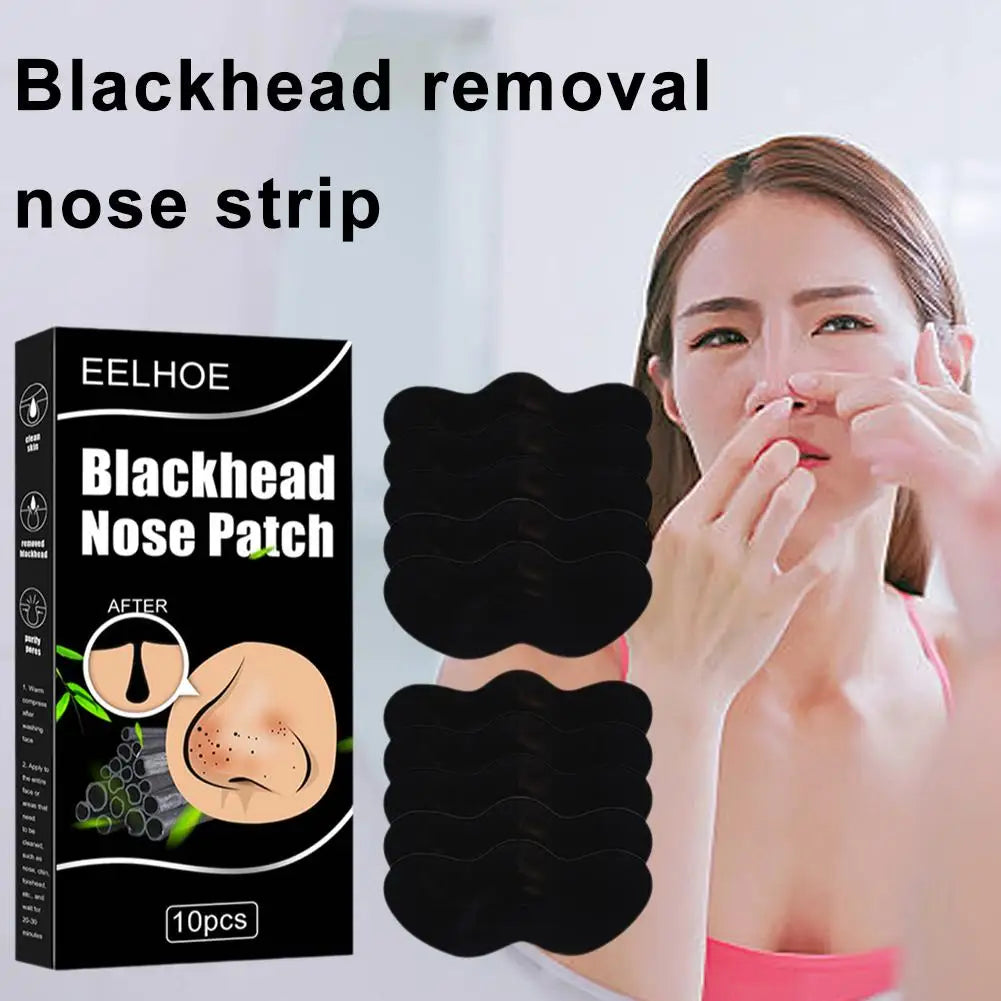 10pcs/Box Blackhead Remover Nose Strips Nasal Patch Deep Cleaning Shrink Pores Acne Treatment Nose Blackhead Mask Strip Skincare Oasis Select