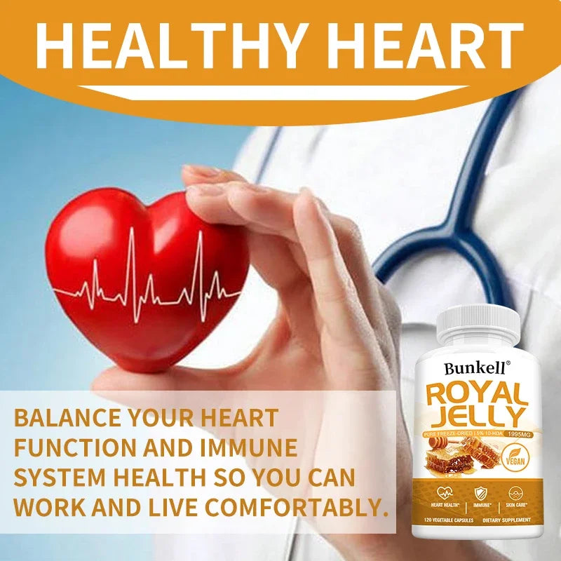 Royal Jelly 1995mg – Immune, Joint & Heart Support Capsules Royal Jelly Supplement Oasis Select
