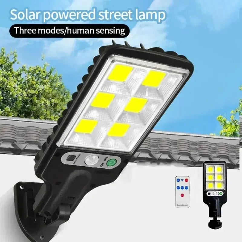 AmmToo COB Outdoor Solar Lights Motion Sensor Solar 3 Modes Waterproof Security Wall Lighting for Patio Garden Door Street Light Oasis Select