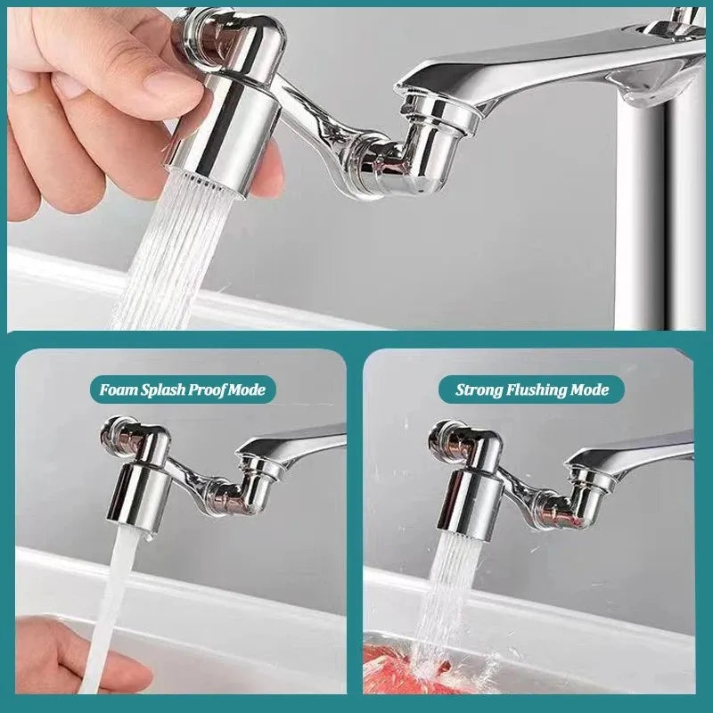 1440°Kitchen Scalable Metal Faucet Aerator Bathroom Tap Splash-proof Bubbler Faucet Filter Nozzle Tap Saving Water Extender Oasis Select