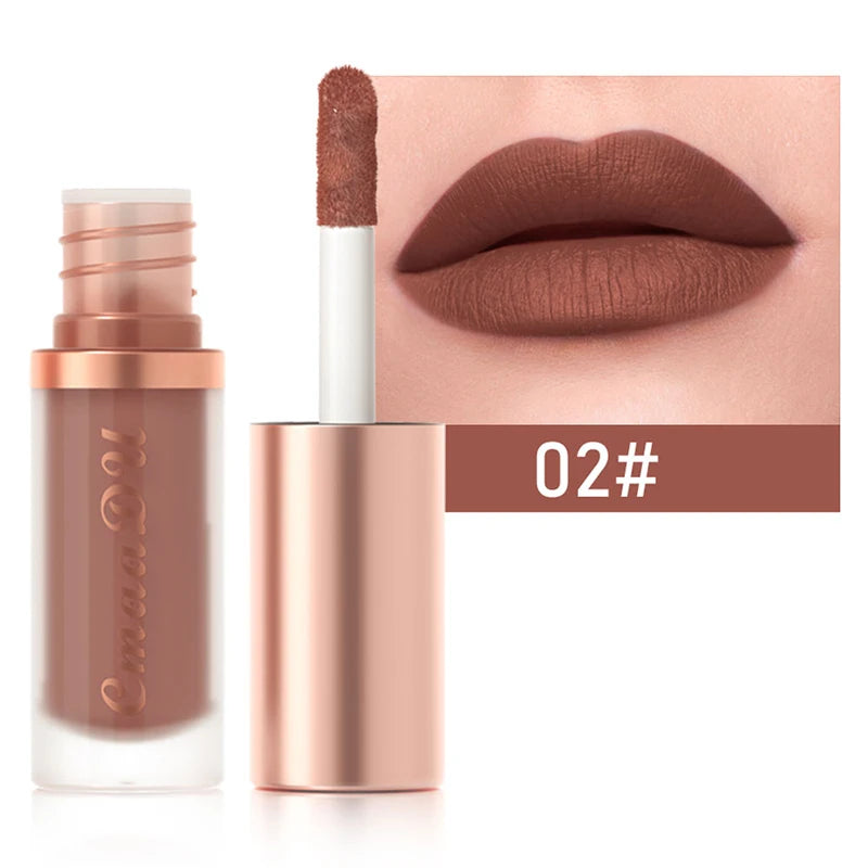 1 Pcs Velvet Matte Lipstick Lip Gloss-Long-Lasting Waterproof Non-Stick Holiday Stage Makeup Beautifully Packaged Easy Coloring Oasis Select 02