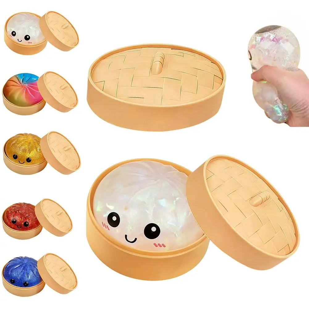 Colorful Crystal Buns Anti Anxiety Toy Simulation Food Squeeze Toys Low Rebound Anxiety-relieving Toy Oasis Select