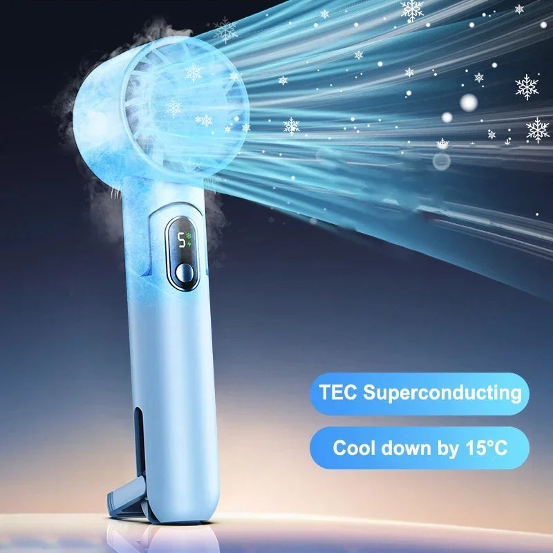 URGGU 4000mAh Handheld Cooling Fan USB Rechargeable LED Display