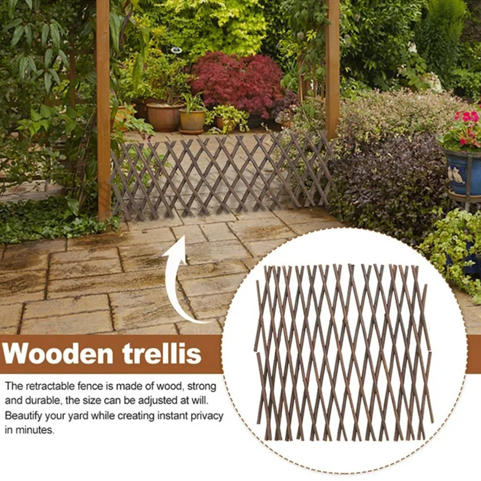 Garden Expanding Wooden Trellis Expandable Trellises Aluminum Riveted Each Piece Expands to Climbing Plants Support Oasis Select