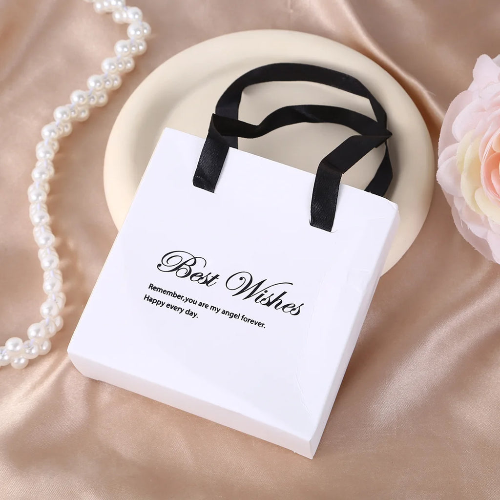 Handheld Jewelry Box Paper Pull-Out Drawer Jewelry Case Portable Ring Earrings Necklace Gifts Packaging Box Oasis Select White