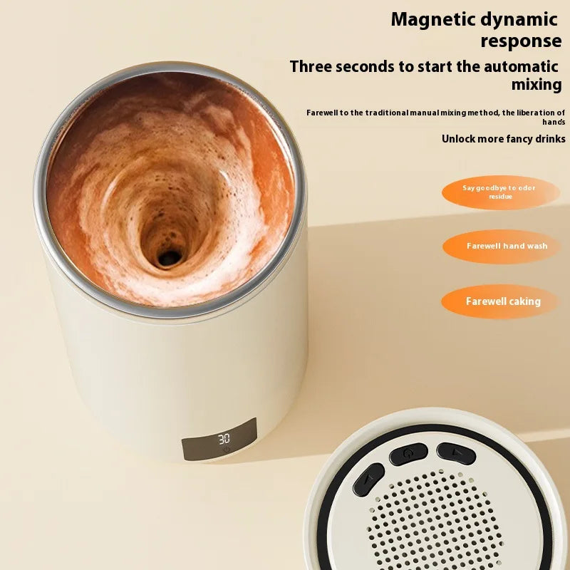 Automatic mixing electric temperature measurement, magnetic music Bluetooth portable coffee milk cup shaker cup tumbler Oasis Select