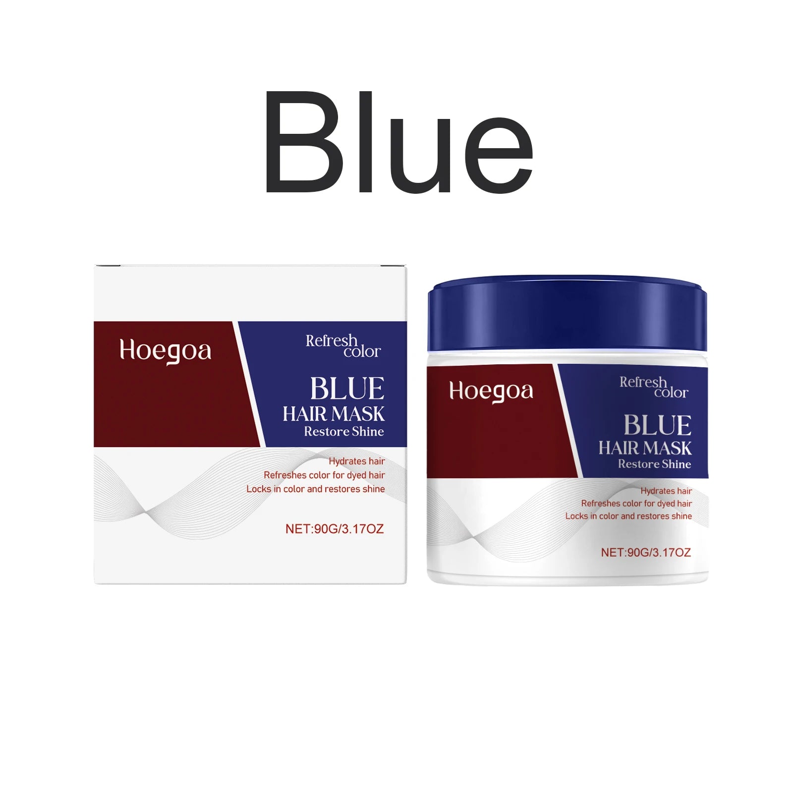 Color Depositing Hair Mask Deep Conditioning Hydrates&Repairs Enhances Hair Color Red Blue Brown Tones Boosts Shine Fades Color Oasis Select Blue