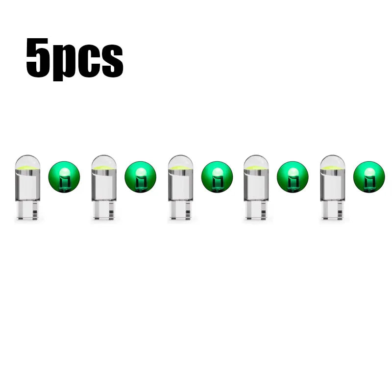 5/10/15pcs 5W LED Canbus T10 Car Lights COB Glass Interior Parts Bulbs 6000K White Auto License Plate Lamp Dome Read Light 12V Oasis Select 5pcs Green