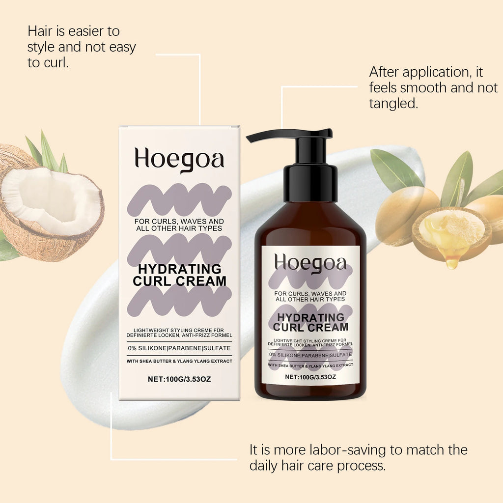 Curly Hair Cream Hair Curly Boost Lasting Styling Reduce Dry Damaged Frizz Smooth Hydrating Hair Volumizing Cream Conditioner Oasis Select