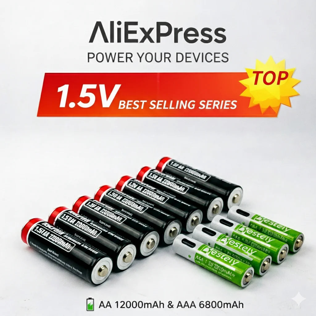 1.5V Best Selling Series-AA 12000mAh & AAA 6800mAh USB Rechargeable Batteries For Everyday Devices Stable output, long lifespan Oasis Select