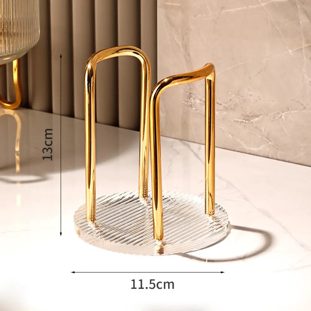 1pc Bamboo Wooden Cup Storage Rack Creative Round DIY Household Cup Holder For Disposable Paper Cup Counter Desktop Storage Rack Oasis Select Gold