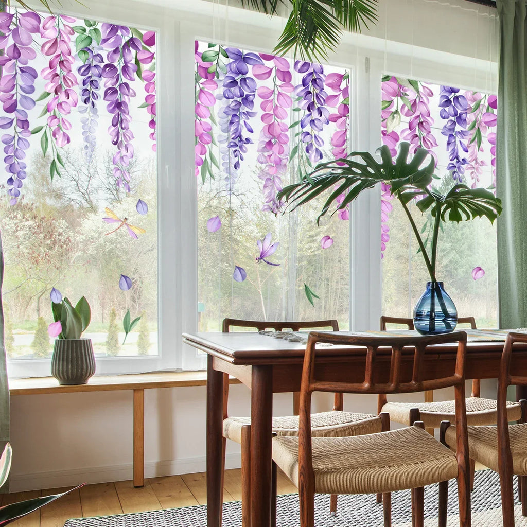 Plant flowers Flower Glass stickers Living room window theme decorative wall stickers Window stickers Oasis Select