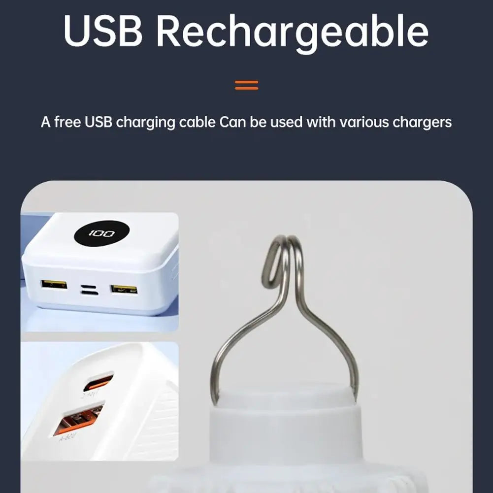 Portable LED Camping Lantern – USB Rechargeable, 3 Modes