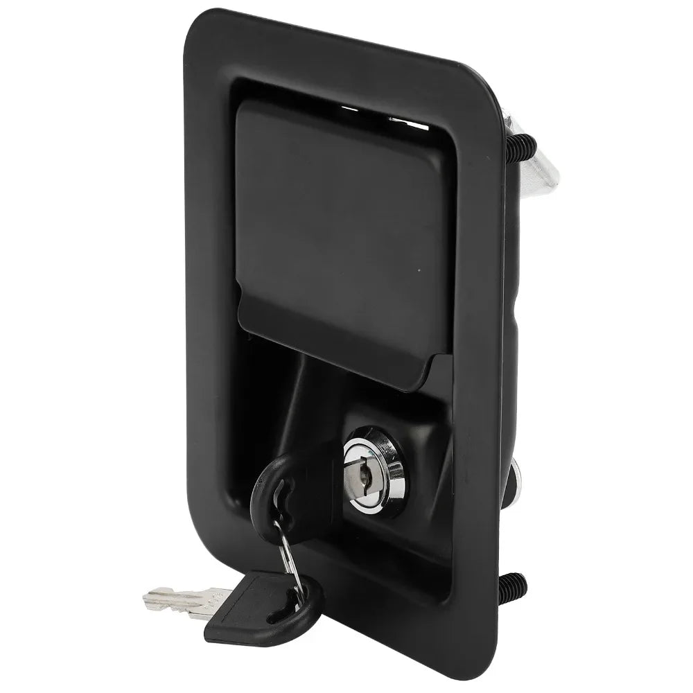 141*109mm Generator Panel Lock with Keys 4-Corner Mounting Square Panel Lock Black Stainless Steel Silent Unit Lock Oasis Select