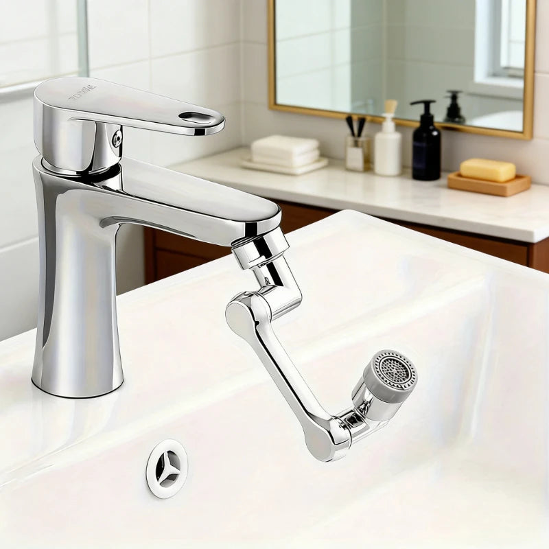 No-Splash Faucet Extender, 1080-Degree Swivel Spout with Adjustable Arm for Kids & Mouthwash - Bathroom Sink Tap Accessory Oasis Select