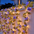 Blue Purple LED Rose Vine Fairy Lights | Floral Garland 2M