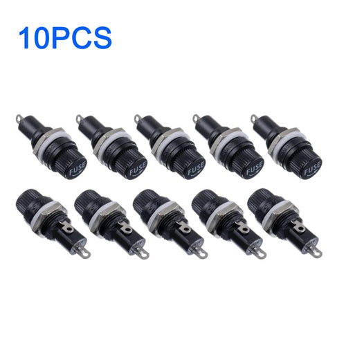 10pcs Fuse Holders 5x20mm Insurance Tube Socket Fuse Holder Glass Fuses 10A 250V For Insurance Panel Mount Oasis Select 10pcs