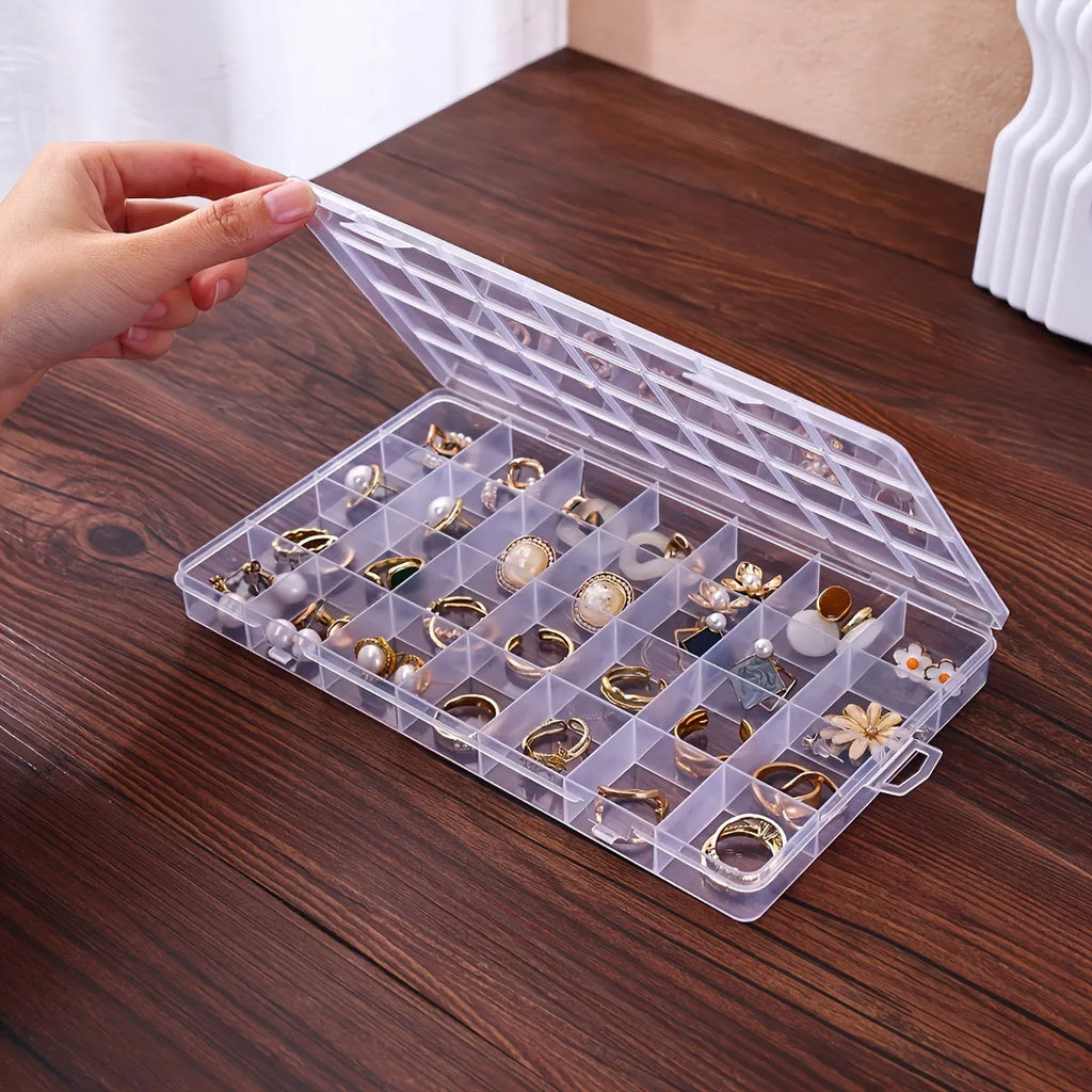 28 compartments plastic storage box with partition jewelry box, used for storing jewelry, earrings, rings, beads Oasis Select