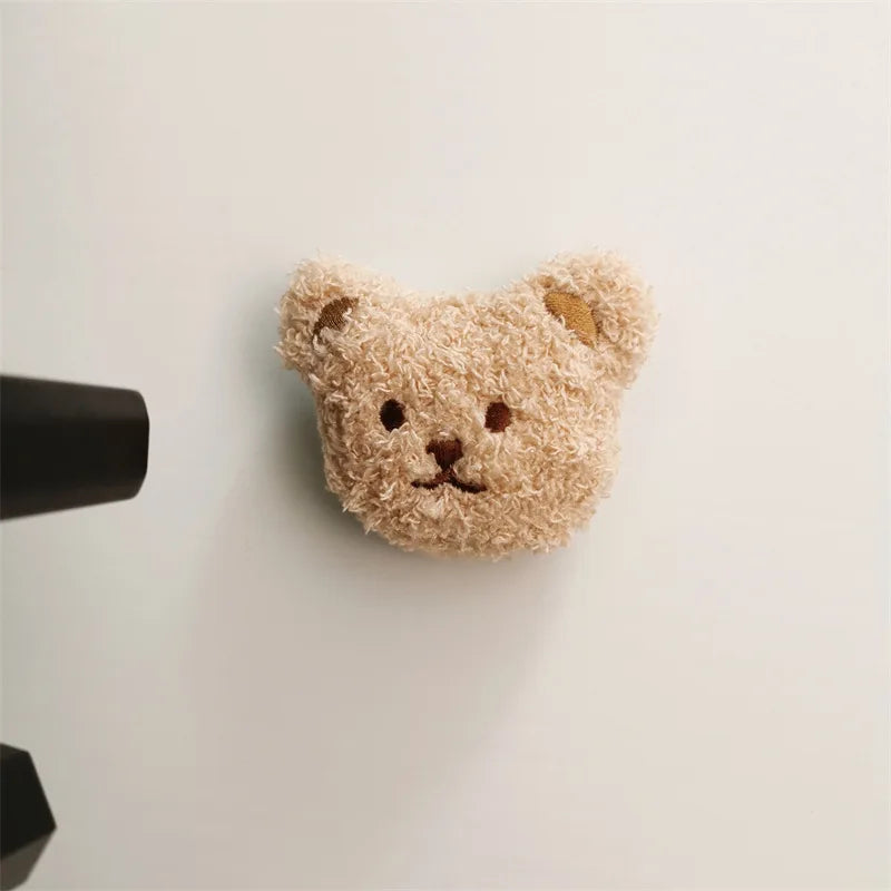 Ins Korean Bear Children's Room Door Rear Handle Silent Anti-collision Sticker Cushion Anti-Bump Wall Protector Door Stopper Oasis Select Light Brown Bear