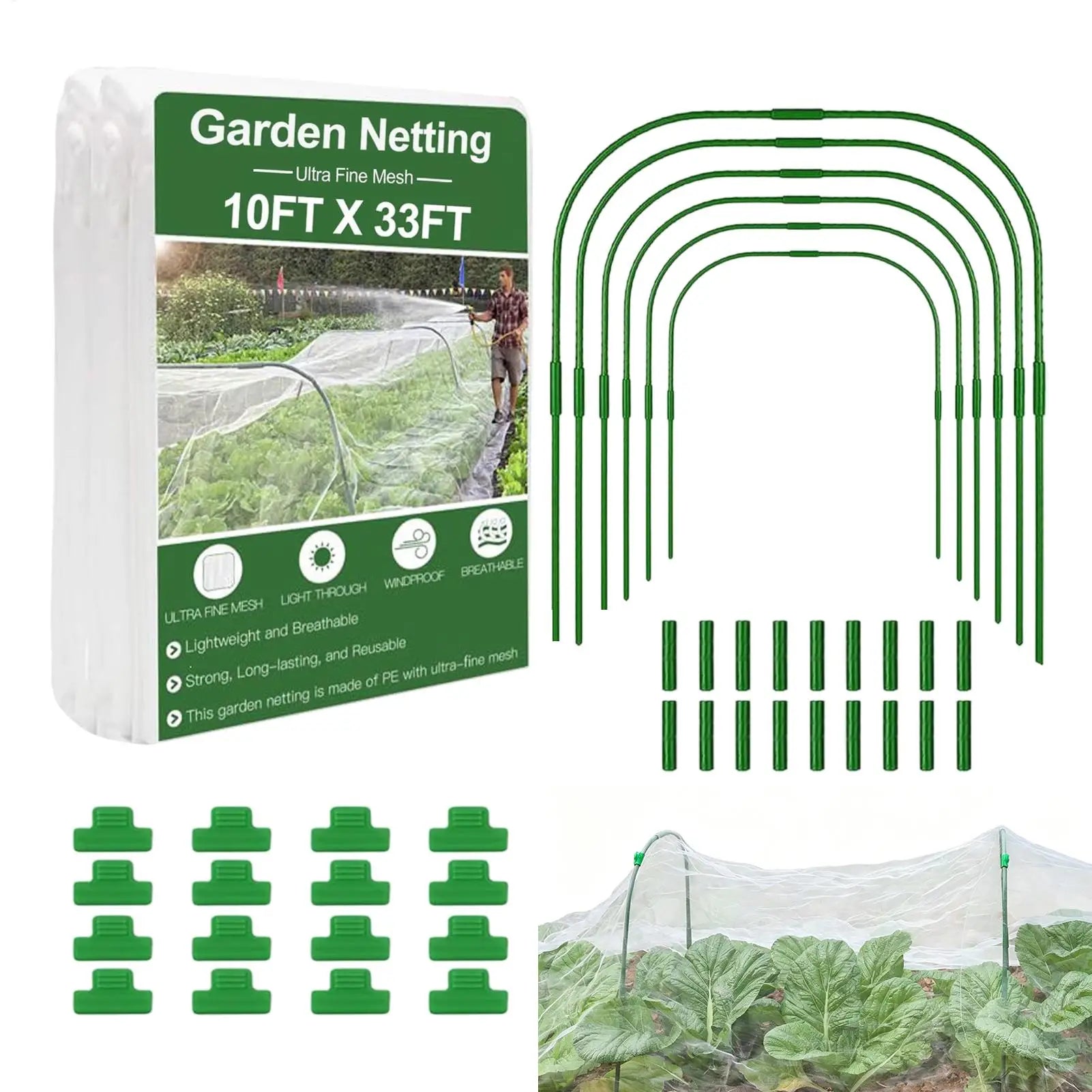 Greenhouse Plant Hoops Durable Reusable DIY Seedling Arch Shed Bracket for Garden Vegetable Grow Tunnel Support Garden Hoop