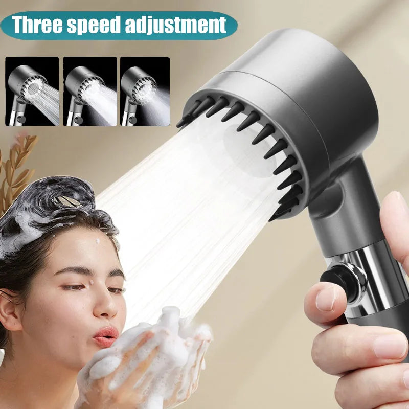 Showerhead Pressurization Shower Knobs Three Speed Switching Multiple Colors Head Massage Bathroom Accessories Filter Heads Home Oasis Select