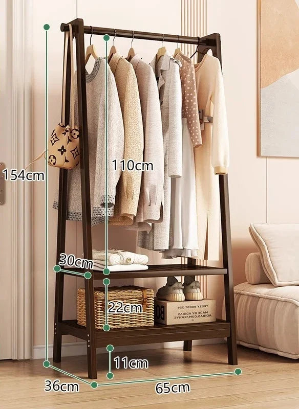 Clothes rack, floor to ceiling, bedroom, household, hanging clothes rack, simple and multifunctional storage rack, clothes rack Oasis Select double-layer 65cm B