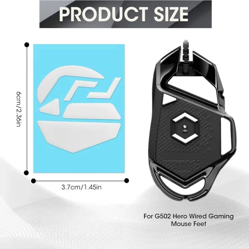 Teflon Mouse Skates for Logitech G502 Hero – 2pcs Black Mouse Skates Oasis Select