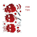 New Halloween Decoration Horror Bloodstain Wall Sticker Handprint Blood Skull Window Sticker Halloween Party Sticke Decor Oasis Select 5