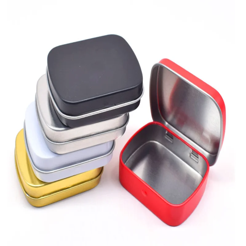 Mini Metal Hinged Tin Box with Lid, Empty Tins, Small Storage for Candy, Jewelry Collect Cases, Home Organizer Oasis Select