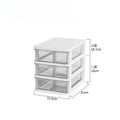 Japanese Style Desktop Storage Box-Transparent Drawer Organizer for Cosmetics,Stationery & Office Supplie,Student Desk Organizer Oasis Select 3 storey white