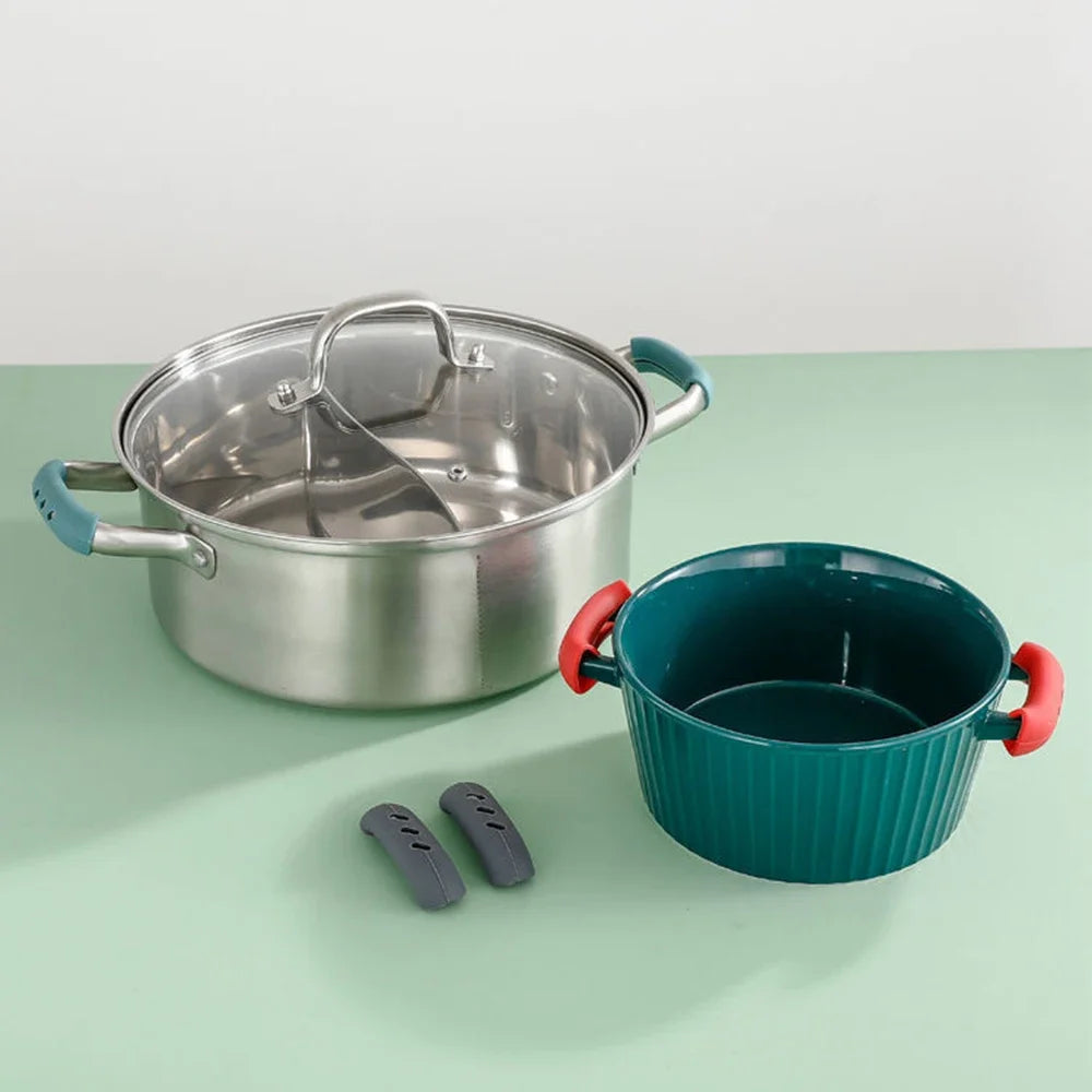 2Pcs Silicone Heat Resistant Pot Handle Anti Scalding Non-slip Oven Pans Bowl Cookware Handles Clamp Kitchen Gadgets Holders Oasis Select