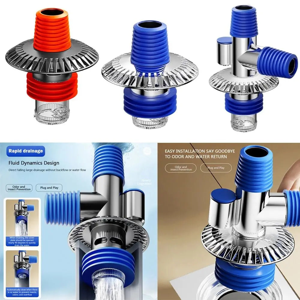 Anti-Odor Floor Drain Connector | Multi-Port Hose Adapter