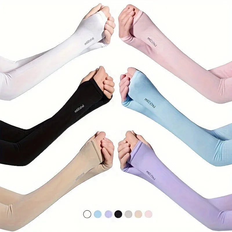 4 Pairs Lightweight Summer Arm Sleeves, UV Protection Elastic Breathable Design for Outdoor Cycling & Motorcycle Use Oasis Select