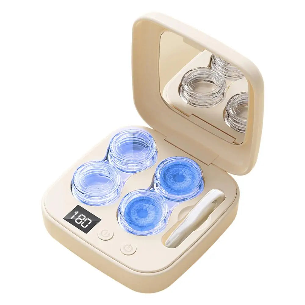 Contact Lenses Cleaner Ultrasonic With Removable Box Cleaning Machine Portable Contact Lenses Case Deep Cleaning tools Oasis Select White
