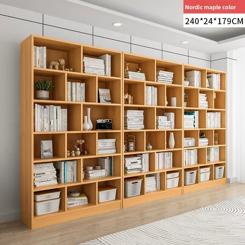 Bookshelf household modern simple floor against the wall large capacity storage shelf living room display cabinet study Oasis Select