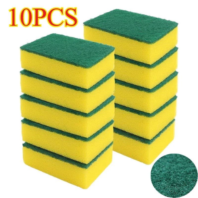 50/1Pcs Kitchen Dishwashing Sponge Soft Absorbent Clean Rub Pot Rust Scouring Pad Removing Kits Household Cleaning Brush Sponge Oasis Select 10PCS-Square