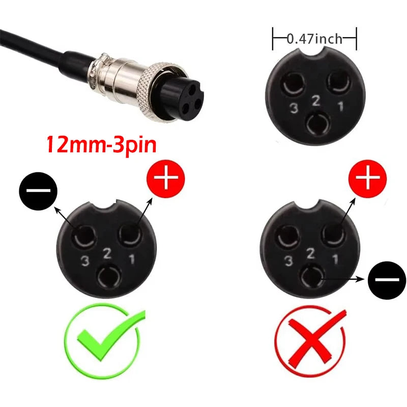 60V 67.2V 2A Lithium Battery Charger With 12mm-3pin GX16 Connector For ZERO 10X,Kaabo Mantis 10,VSETT 10+ Battery Power Adapters Oasis Select