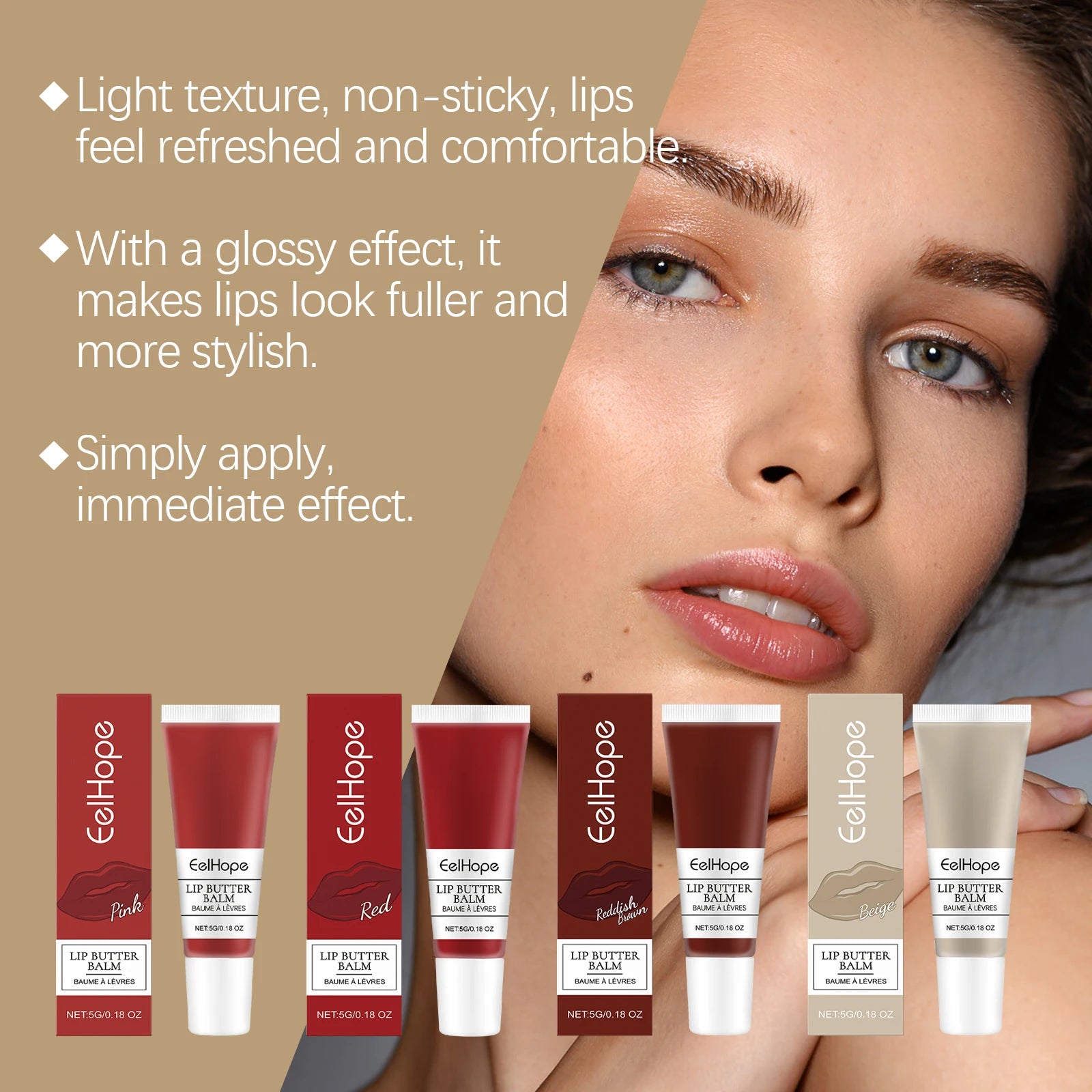 Eelhope 4 Colors Set Lip Butter Balm Deep Moisturizing Long Lasting Non Sticky Colored Lip Makeup Care Fast Ship Gift Kit 20g Oasis Select