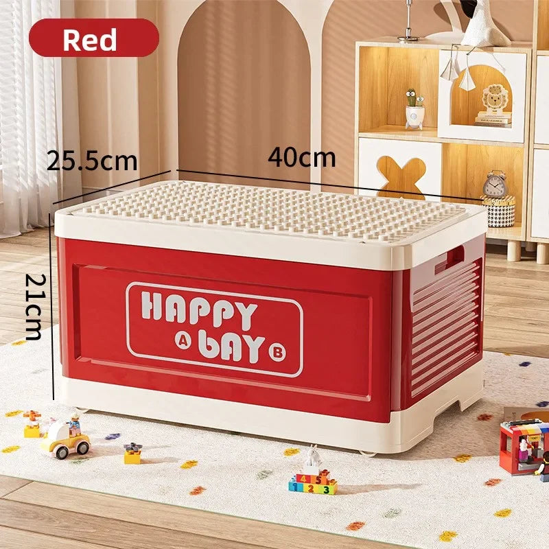 Toy storage box extra large finishing box living room children's building block storage box with lid foldable box Oasis Select