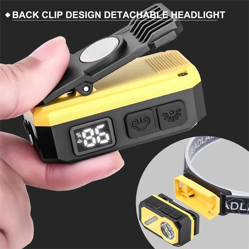 Mikenoon H03 LED Headlamp IR Sensor USB Rechargeable Camping