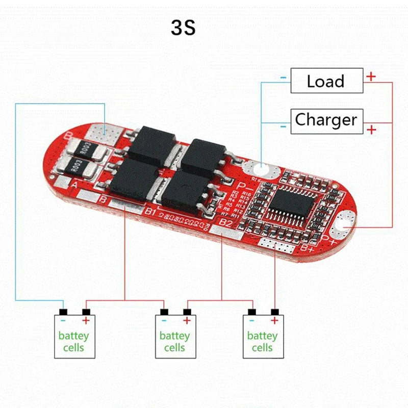 WISH 3Pcs 18650 Li- Lithium Battery Protection Board 3S 25A 12.6V BMS Charging Module PCM Polymer Lipo Cell Oasis Select