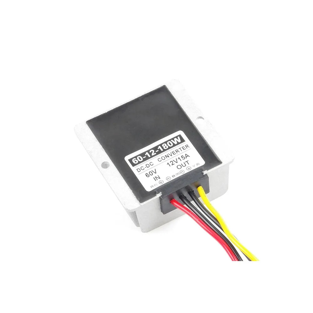 20V-72V to 12V 15A Waterproof Boost Converter Automatic Step Down Voltage Regulator Module Car Power Supply Voltage with 4 Wires Oasis Select