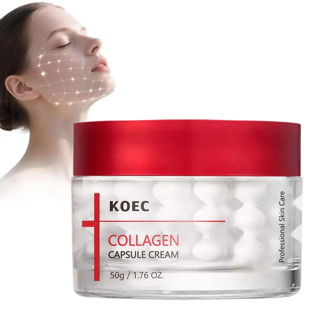 KOEC Collagen Capsule Cream 50g Improve Dryness And Fine Lines Professional Skin Care Firming Hydrating Collagen Face Cream Oasis Select