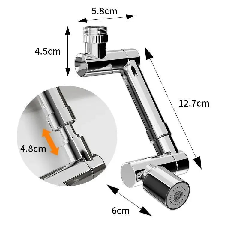 1440°Kitchen Scalable Metal Faucet Aerator Bathroom Tap Splash-proof Bubbler Faucet Filter Nozzle Tap Saving Water Extender Oasis Select