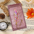 1Pcs Exquisite Book Page Divider Vintage Gold Stamped Metal Bookmark With Metal Chain Pendant Office Stationery Oasis Select A3