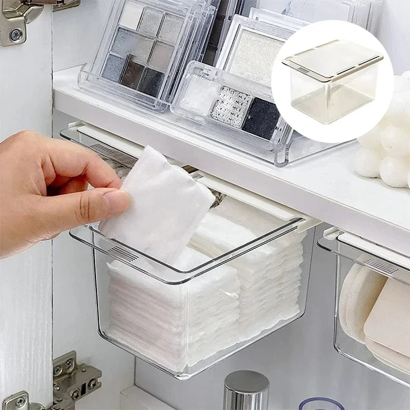 Transparent Bathroom Cotton Stick Makeup Cotton Bathroom Pull-Out Storage Drawer Style Storage Box Under The Mirror Cabinet Oasis Select