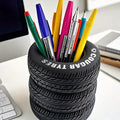 Car Tire Shaped Pen Holder Novelty Pencil Holder Storage Bucket Desk ganizer Office Table Pen School Stationery Supplies Oasis Select black