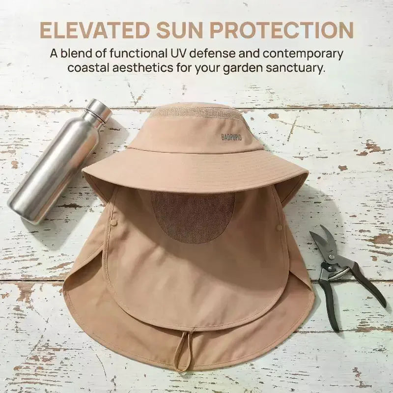 Women's UV Protective Wide Brim Sun Hat With Shawl Neck Protection Breathable Summer Outdoor Sports Fishing Hat Oasis Select