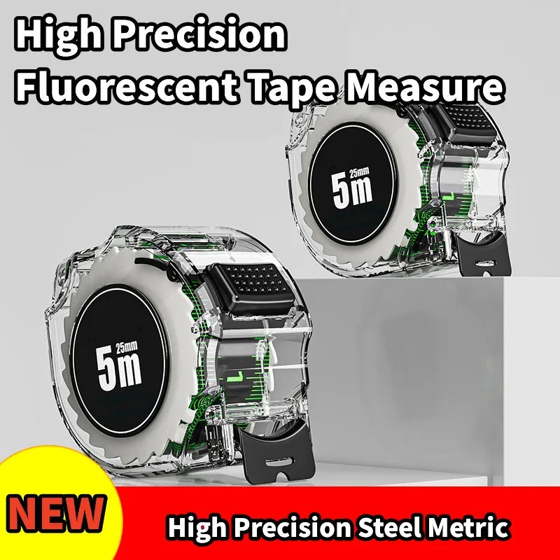 10M Black Fluorescent Tape Measure High Precision Thickened Tape Measure Wear-resistant and Drop-proof Tape Measure Oasis Select