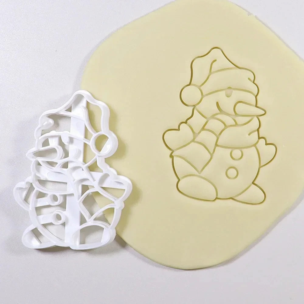 Christmas Gingerbread Cookie Cutters DIY Snowflake Santa Plastic Cookie Mold Biscuit Stamp Christmas Baking Supplies Oasis Select Snowman